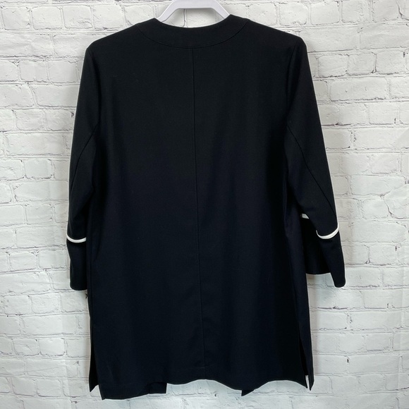 CANDIE’S Black Open Front Blazer/Topper w/Floral/Bird Embroidery-Size Large-NWT - Picture 2 of 11